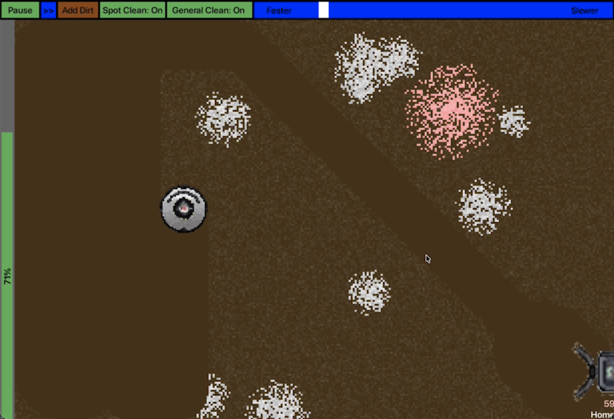 Graphical AI Robot-Vacuum Sim